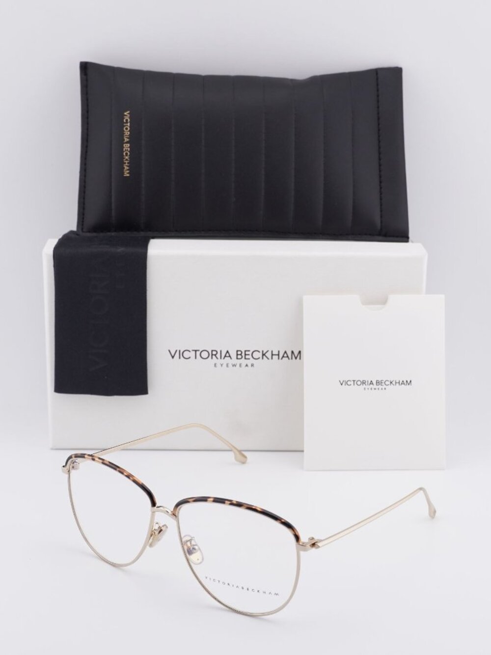 Victoria Beckham VB2100 716 Butterfly Eyeglasses 58mm - Gold / Havana